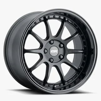ESR CS12 18X9.5 ET22 (5X114.3 / 72.56) - Matte Black - Gloss Black Lip